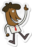 sticker of a cartoon man with idea png