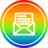 envelope letter circular in rainbow spectrum png