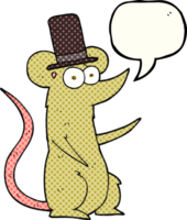 comic book speech bubble cartoon mouse wearing top hat png