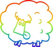rainbow gradient line drawing cartoon black sheep png
