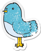 distressed sticker of a cartoon bird png