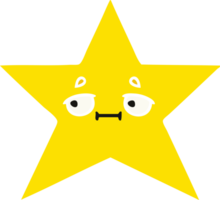 estrela de ouro de desenho retrô de cor lisa png