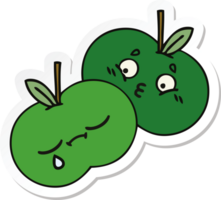 sticker of a cute cartoon apples png