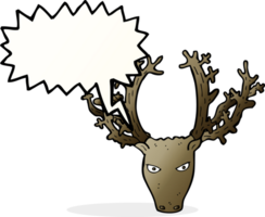 cartone animato cervo testa con discorso bolla png