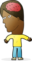 cartoon man with brain symbol png