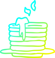 cold gradient line drawing cartoon stack of pancakes png