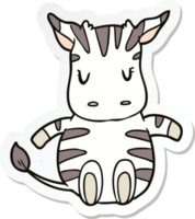 sticker of a cartoon zebra png