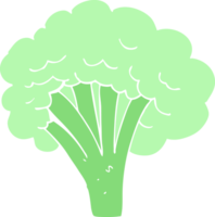 flat color illustration of a cartoon broccoli png