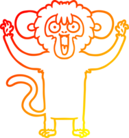 dessin de ligne de dégradé chaud singe caroton png