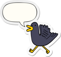 cartoon duck running and speech bubble sticker png