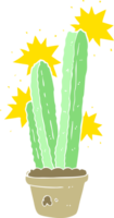 flat color illustration of a cartoon cactus png