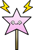 gradient shaded cartoon magic wand png