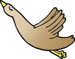 cartoon doodle flying duck png