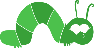 flat color style cartoon caterpillar png