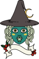 half orc witch character face illustration png
