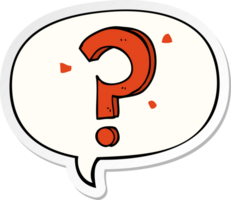 cartoon question mark and speech bubble sticker png