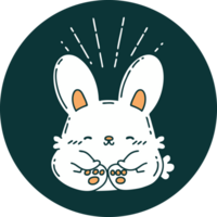 icono de conejo feliz estilo tatuaje png
