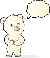 cartoon polar bear cub with thought bubble png