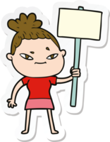 sticker of a cartoon woman png