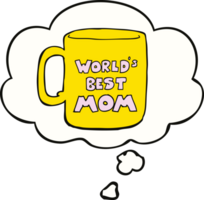 la mejor taza de mamá del mundo y burbuja de pensamiento png