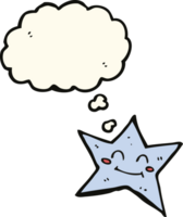 cartoon star character with thought bubble png