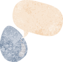 cartoon egg and speech bubble in retro textured style png