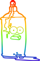 bomboletta di vernice spray per cartoni animati con disegno a tratteggio sfumato arcobaleno png