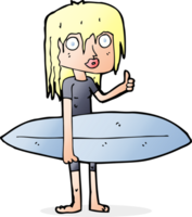 fille de surfeur de dessin animé png