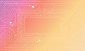 Gradient y2k background, Pastel Neon Holographic Mesh Gradient Abstract Background with Copy Space and Handdrawn Kawaii Y2K vector
