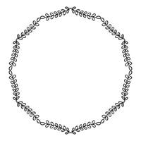 Hand drawn floral wreath, wreath circle flower frame vector