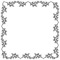 Hand drawn floral frame design background vector