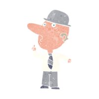 cartoon man wearing bowler hat png