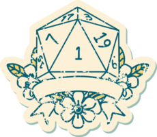 ilustración natural de una tirada de dados d20 png