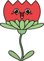 linda flor de desenho animado png