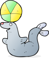 cartoon seal with ball png