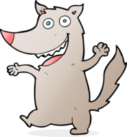 cartoon happy wolf png