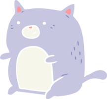 gato de desenho animado de estilo de cor plana png