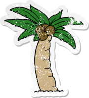 distressed sticker of a cartoon palm tree png