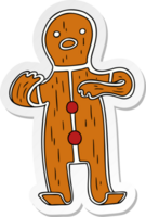 sticker cartoon doodle of a gingerbread man png