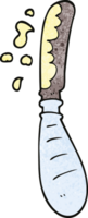 cuchillo de mantequilla de doodle de dibujos animados png