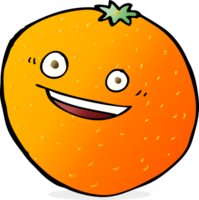 heureux dessin animé orange png