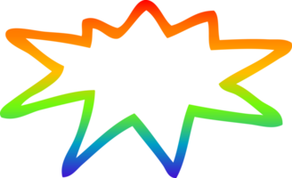 rainbow gradient line drawing cartoon bang png