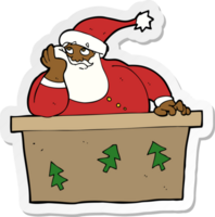 sticker of a cartoon bored santa claus png