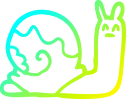 línea de gradiente frío dibujo caracol de dibujos animados png