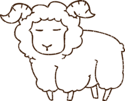 Sheep Charcoal Drawing png