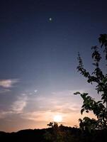 noche cielo, estrellas, universo fondo, astrofotografía, cosmos fondo de pantalla, lechoso camino y planetas a klenice, Croacia, hrvatsko Zagorje foto