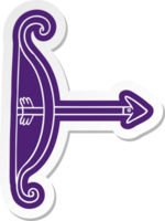 cartoon sticker of a bow and arrow png