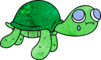 peculiar tortuga de dibujos animados dibujada a mano png