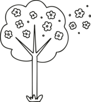 quirky line drawing cartoon tree png