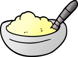 cartoon doodle bowl of mashed potato png